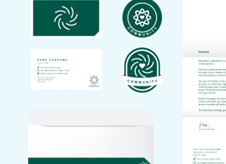 Community branding and print samples